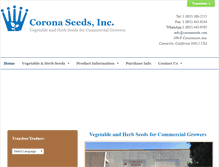 Tablet Screenshot of coronaseeds.com